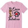 This Queen Makes 50 Look Fabulous Leopard T-Shirt, 50th Birthday Ideas Cotton Shirt