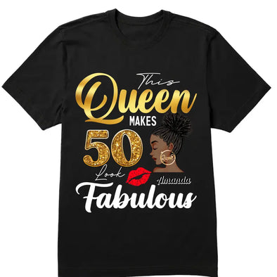 50th Birthday Shirt for Women, 50 and Fabulous Shirt, 50th Birthday Gift, Birthday Party Shirt, Birthday Girl Shirt, Birthday Queen Shirt