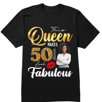 Custom 50th Birthday Shirt For Women, 50 Years Old Birthday Shirt, Personalized Birthday Gift, Stepping Into My 50th Birthday Like A Queen