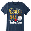 Custom 50th Birthday Shirt For Women, 50 Years Old Birthday Shirt, Personalized Birthday Gift, Stepping Into My 50th Birthday Like A Queen