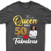 Custom 50th Birthday Shirt For Women, 50 Years Old Birthday Shirt, Personalized Birthday Gift, Stepping Into My 50th Birthday Like A Queen