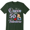 Custom 50th Birthday Shirt For Women, 50 Years Old Birthday Shirt, Personalized Birthday Gift, Stepping Into My 50th Birthday Like A Queen