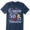 Custom 50th Birthday Shirt For Women, 50 Years Old Birthday Shirt, Personalized Birthday Gift, Stepping Into My 50th Birthday Like A Queen