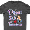 Custom 50th Birthday Shirt For Women, 50 Years Old Birthday Shirt, Personalized Birthday Gift, Stepping Into My 50th Birthday Like A Queen