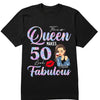 Custom 50th Birthday Shirt For Women, 50 Years Old Birthday Shirt, Personalized Birthday Gift, Stepping Into My 50th Birthday Like A Queen