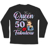 Custom 50th Birthday Shirt For Women, 50 Years Old Birthday Shirt, Personalized Birthday Gift, Stepping Into My 50th Birthday Like A Queen