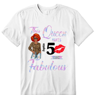Personalized This Queen Makes 50 Look Fabulous Shirt, Leopard Birthday Queen Shirt, Birthday Gift For Women Girls, Birthday Gift For Mom