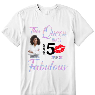Custom Photo 50th Birthday Shirt For Women, 50 Years Old Birthday Shirt, Personalized Birthday Gift, Stepping Into 50th With God's Grace And Mercy