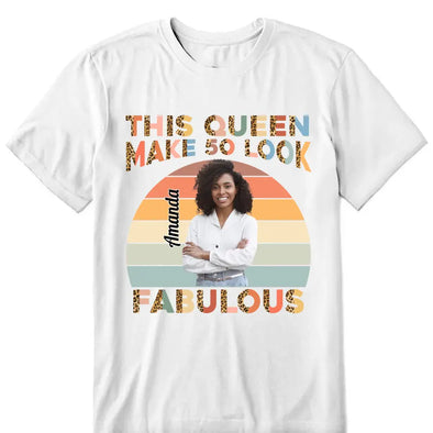 Personalized Vintage This Queen makes 50 look Fabulous 50th Birthday Lepard T-Shirt