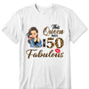 This Queen makes 50 look Fabulous 50th Birthday T-Shirt, Personalized A Queen Was Born Birthday Women, Birthday T Shirts, Custom Name Custom Date Birthday Shirt