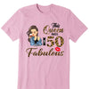 This Queen makes 50 look Fabulous 50th Birthday T-Shirt, Personalized A Queen Was Born Birthday Women, Birthday T Shirts, Custom Name Custom Date Birthday Shirt