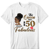 This Queen makes 50 look Fabulous 50th Birthday T-Shirt, Personalized A Queen Was Born Birthday Women, Birthday T Shirts, Custom Name Custom Date Birthday Shirt