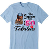 This Queen makes 50 look Fabulous 50th Birthday T-Shirt, Personalized A Queen Was Born Birthday Women, Birthday T Shirts, Custom Name Custom Date Birthday Shirt