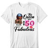 This Queen makes 50 look Fabulous 50th Birthday T-Shirt, Personalized A Queen Was Born Birthday Women, Birthday T Shirts, Custom Name Custom Date Birthday Shirt