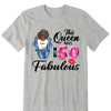 This Queen makes 50 look Fabulous 50th Birthday T-Shirt, Personalized A Queen Was Born Birthday Women, Birthday T Shirts, Custom Name Custom Date Birthday Shirt
