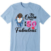 This Queen makes 50 look Fabulous 50th Birthday T-Shirt, Personalized A Queen Was Born Birthday Women, Birthday T Shirts, Custom Name Custom Date Birthday Shirt