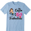 This Queen makes 50 look Fabulous 50th Birthday T-Shirt, Personalized A Queen Was Born Birthday Women, Birthday T Shirts, Custom Name Custom Date Birthday Shirt