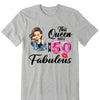 This Queen makes 50 look Fabulous 50th Birthday T-Shirt, Personalized A Queen Was Born Birthday Women, Birthday T Shirts, Custom Name Custom Date Birthday Shirt