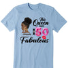 This Queen makes 50 look Fabulous 50th Birthday T-Shirt, Personalized A Queen Was Born Birthday Women, Birthday T Shirts, Custom Name Custom Date Birthday Shirt