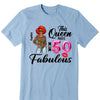 This Queen makes 50 look Fabulous 50th Birthday T-Shirt, Personalized A Queen Was Born Birthday Women, Birthday T Shirts, Custom Name Custom Date Birthday Shirt