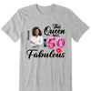 This Queen makes 50 look Fabulous 50th Birthday T-Shirt, Personalized A Queen Was Born Birthday Women, Birthday T Shirts, Custom Name Custom Date Birthday Shirt