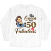 This Queen makes 50 look Fabulous 50th Birthday T-Shirt, Personalized A Queen Was Born Birthday Women, Birthday T Shirts, Custom Name Custom Date Birthday Shirt