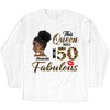 This Queen makes 50 look Fabulous 50th Birthday T-Shirt, Personalized A Queen Was Born Birthday Women, Birthday T Shirts, Custom Name Custom Date Birthday Shirt