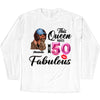 This Queen makes 50 look Fabulous 50th Birthday T-Shirt, Personalized A Queen Was Born Birthday Women, Birthday T Shirts, Custom Name Custom Date Birthday Shirt