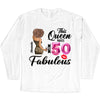 This Queen makes 50 look Fabulous 50th Birthday T-Shirt, Personalized A Queen Was Born Birthday Women, Birthday T Shirts, Custom Name Custom Date Birthday Shirt