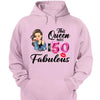 This Queen makes 50 look Fabulous 50th Birthday T-Shirt, Personalized A Queen Was Born Birthday Women, Birthday T Shirts, Custom Name Custom Date Birthday Shirt