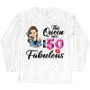 This Queen makes 50 look Fabulous 50th Birthday T-Shirt, Personalized A Queen Was Born Birthday Women, Birthday T Shirts, Custom Name Custom Date Birthday Shirt