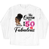 This Queen makes 50 look Fabulous 50th Birthday T-Shirt, Personalized A Queen Was Born Birthday Women, Birthday T Shirts, Custom Name Custom Date Birthday Shirt