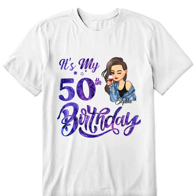 Customized It's My Birthday Shirt, Birthday Party 50th Shirt, ,Its My Birthday Shirt,Queen Birthday,Birthday girl Shirt