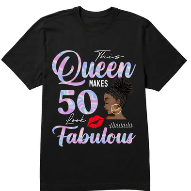 Personalized A Queen Was Born Birthday Women, Birthday T Shirts, Custom Name Custom Date Birthday Shirt