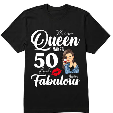 50th birthday shirt, 50th birthday gift for women, 50 & fabulous birthday party shirts, 50th birthday shirts for women, 50th bday shirts