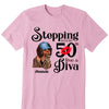 Stepping Into My 50th Birthday Like A Diva, Turning 50 Shirt, Gifts For Women Turning 50