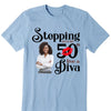 Stepping Into My 50th Birthday Like A Diva, Turning 50 Shirt, Gifts For Women Turning 50, Custom Photo