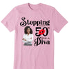 Stepping Into My 50th Birthday Like A Diva, Turning 50 Shirt, Gifts For Women Turning 50, Custom Photo
