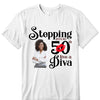 Stepping Into My 50th Birthday Like A Diva, Turning 50 Shirt, Gifts For Women Turning 50, Custom Photo