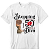 Stepping Into My 50th Birthday Like A Diva, Turning 50 Shirt, 50th Birthday Shirts For Her