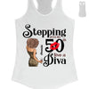 Stepping Into My 50th Birthday Like A Diva, Turning 50 Shirt, 50th Birthday Shirts For Her