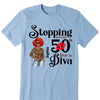 Stepping Into My 50th Birthday Like A Diva, Turning 50 Shirt, 50th Birthday Shirts For Her