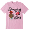 Stepping Into My 50th Birthday Like A Diva, Turning 50 Shirt, 50th Birthday Shirts For Her