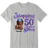 Stepping Into My 50th Birthday Like A Diva, Turning 50 Shirt, 50th Birthday Shirts For Her