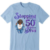 Stepping Into My 50th Birthday Like A Diva, Custom Birthday Shirts, Turning 50 Shirt