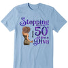 Stepping Into My 50th Birthday Like A Diva, Custom Birthday Shirts, Turning 50 Shirt