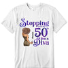 Stepping Into My 50th Birthday Like A Diva, Custom Birthday Shirts, Turning 50 Shirt