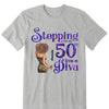 Stepping Into My 50th Birthday Like A Diva, Custom Birthday Shirts, Turning 50 Shirt