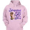 Stepping Into My 50th Birthday Like A Diva, Custom Birthday Shirts, Turning 50 Shirt