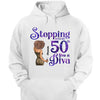 Stepping Into My 50th Birthday Like A Diva, Custom Birthday Shirts, Turning 50 Shirt